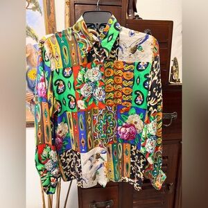 Silk Italian Multicolor Women’s Shirt